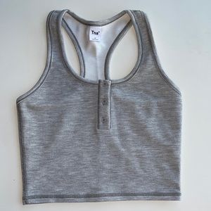 TNA racer back waffle crop top